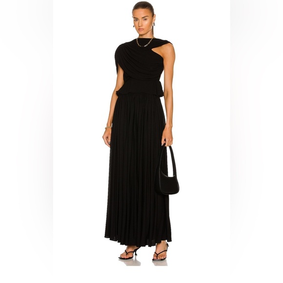 KHAITE Lowell pleated maxi Skirt black size 2 NWT SOLD OUT - Picture 1 of 5